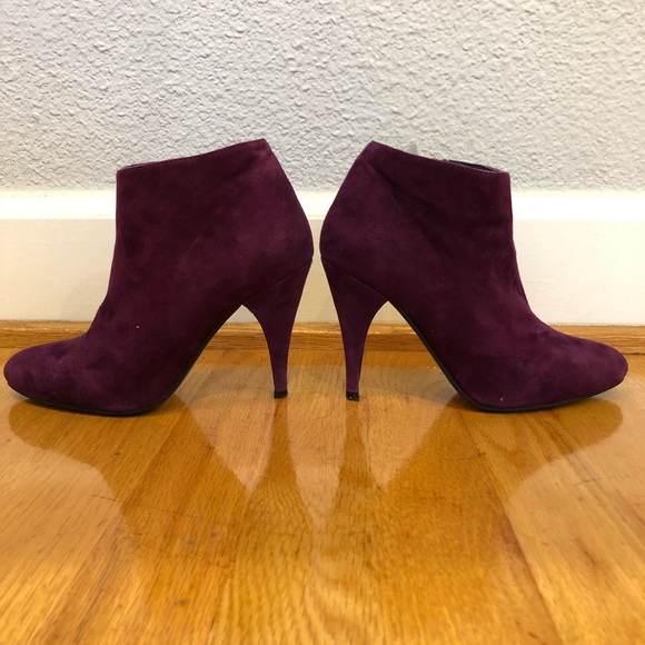 Purple Suede Ankle Booties - Picture 3 of 6